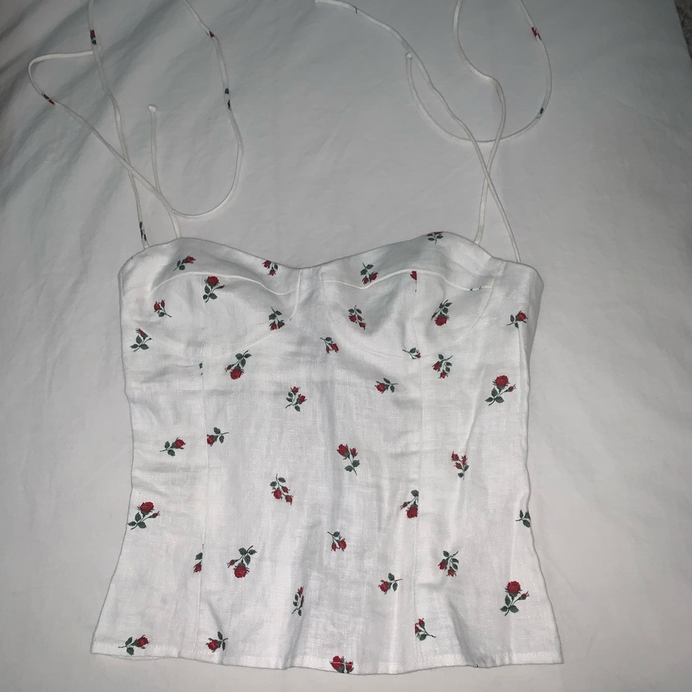 Reformation white bustier top
